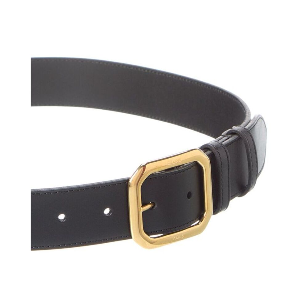 Celine Triomphe Leather Belt, Black - Picture 2 of 3